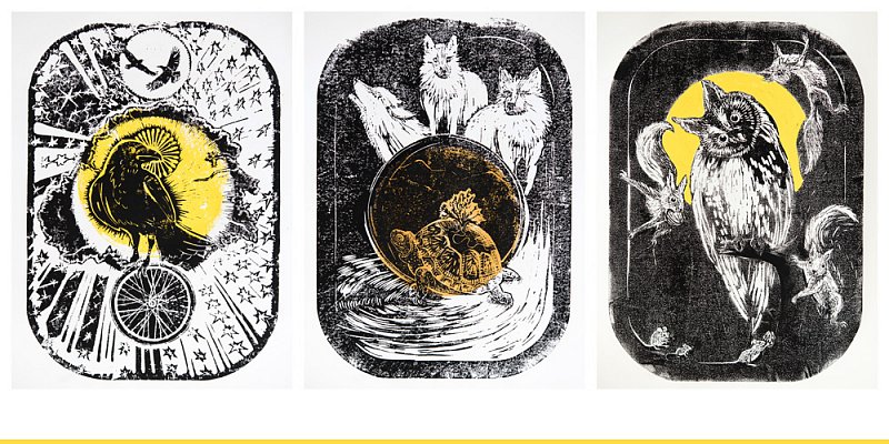 Linolschnitte jeweils DIN A2